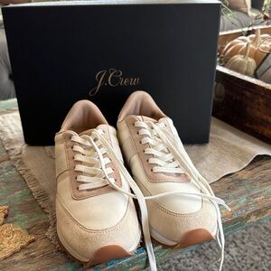 J. Crew Ivory and Beige Casual Sneakers